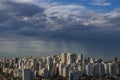 The storm is coming. Hurricane. Ground and sky. Cityscape. Sao Paulo city landscape
