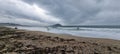 Storm coming in on Marazion Beach Cornwall Devon Royalty Free Stock Photo