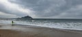 Storm coming in on Marazion Beach Cornwall Devon Royalty Free Stock Photo