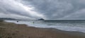 Storm coming in on Marazion Beach Cornwall Devon Royalty Free Stock Photo