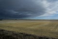 Storm coming over fields Royalty Free Stock Photo