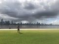 Storm coming perth city by swan river