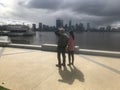 Storm coming perth city by swan river