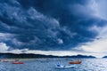 Storm is coming, Rain clouds before the storm in tropical sea la Royalty Free Stock Photo