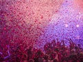 Confetti strom during a concert, hands in the air! Royalty Free Stock Photo