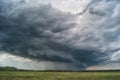 Storm cyclone over summer fields, hills and forests Royalty Free Stock Photo