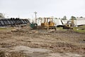 Storm damaged portable classrooms Royalty Free Stock Photo