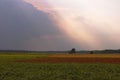 Sky over the fields. Before the storm