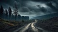 storm dirt road hill Royalty Free Stock Photo