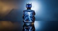 Storm Dragon Perfume Bottle with Contained Blue Lightning Storm and Dramatic Low Key Lighting Royalty Free Stock Photo