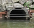 Storm drain water outlet pipe Royalty Free Stock Photo