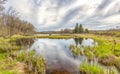 Storm Forming Over the Marsh in Spring Royalty Free Stock Photo