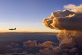 Storm Front with Airplane Royalty Free Stock Photo