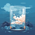 A storm in a glass of water. A major fuss over a trivial matter. Vector