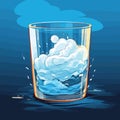 A storm in a glass of water. A major fuss over a trivial matter. Vector