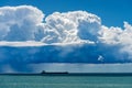 Storm on the Horizon over the Mediterranean sea - Gulf of La Spezia Liguria Italy Royalty Free Stock Photo