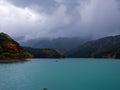 Storm Japan Asia - Gray Clouds - Lake - Mountains - AI Art