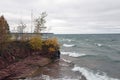 Storm on Lake Superior near Big Bay point, Michigan, USA Royalty Free Stock Photo