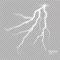 Storm with Lightning isolated on transparent background. Royalty Free Stock Photo