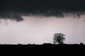 Storm with lightning - landscape Royalty Free Stock Photo