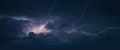 Storm. Lightning in the landscape.Thunderstorm Clouds with Lightning Royalty Free Stock Photo
