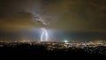 Storm and lightning in the night, Vienna City, Austria