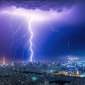 storm lightnings over Royalty Free Stock Photo