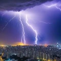 storm lightnings over Royalty Free Stock Photo