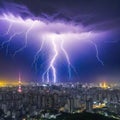 storm lightnings over Royalty Free Stock Photo