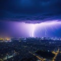 storm lightnings over Royalty Free Stock Photo