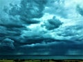 Before the storm. Marche region, Adriatic sea, clouds and landscape in Italy