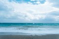 Storm Mediterranean Sea  and rainy clouds in Antalya Turkey Royalty Free Stock Photo