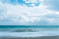 Storm Mediterranean Sea  and rainy clouds in Antalya Turkey Royalty Free Stock Photo