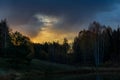 The storm mist conceals the sky Royalty Free Stock Photo