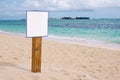 Blank Sign on Caribbean Beach Royalty Free Stock Photo