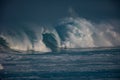 Storm in the ocean. Sea water in rough conditions