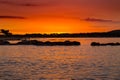 Beautiful sunset over Adriatic Sea, with beautiful dramatic cloudscape Royalty Free Stock Photo