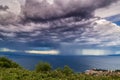 Beautiful sunset over Adriatic Sea, with beautiful dramatic cloudscape Royalty Free Stock Photo