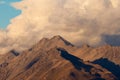 Storm over alpinre tundra mountain ridges