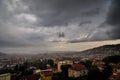 Storm over the city of Trieste Royalty Free Stock Photo