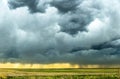 Storm over field in Oklahoma Royalty Free Stock Photo