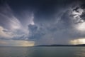 Storm over the lake Balaton Royalty Free Stock Photo