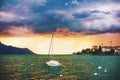 Storm over lake Geneva Royalty Free Stock Photo