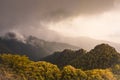 Storm over mediterranean mountain forest hills Royalty Free Stock Photo