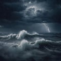 a storm over ocean Royalty Free Stock Photo