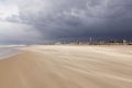 Storm over Scheveningen beach in the netherlands Royalty Free Stock Photo