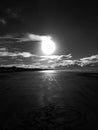 Storm over the sea,black and white photography Royalty Free Stock Photo