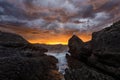 Storm over Sonabia and Islares in Cantabria Royalty Free Stock Photo