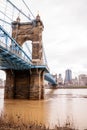 Storm over Suspension Bridge Newport Kentucky Cincinnati Ohio Ri