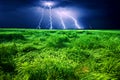 Storm over wheat field Royalty Free Stock Photo